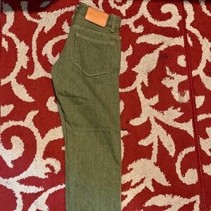 Railcar Fine Goods Co. size 30 pistachio green selvedge denim jeans. Rare